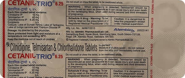 Cetanil Trio 6.25mg Strip Of 10 Tablets