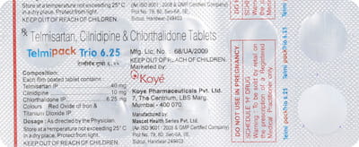 Telmipack Trio 6.25mg Strip Of 10 Tablets