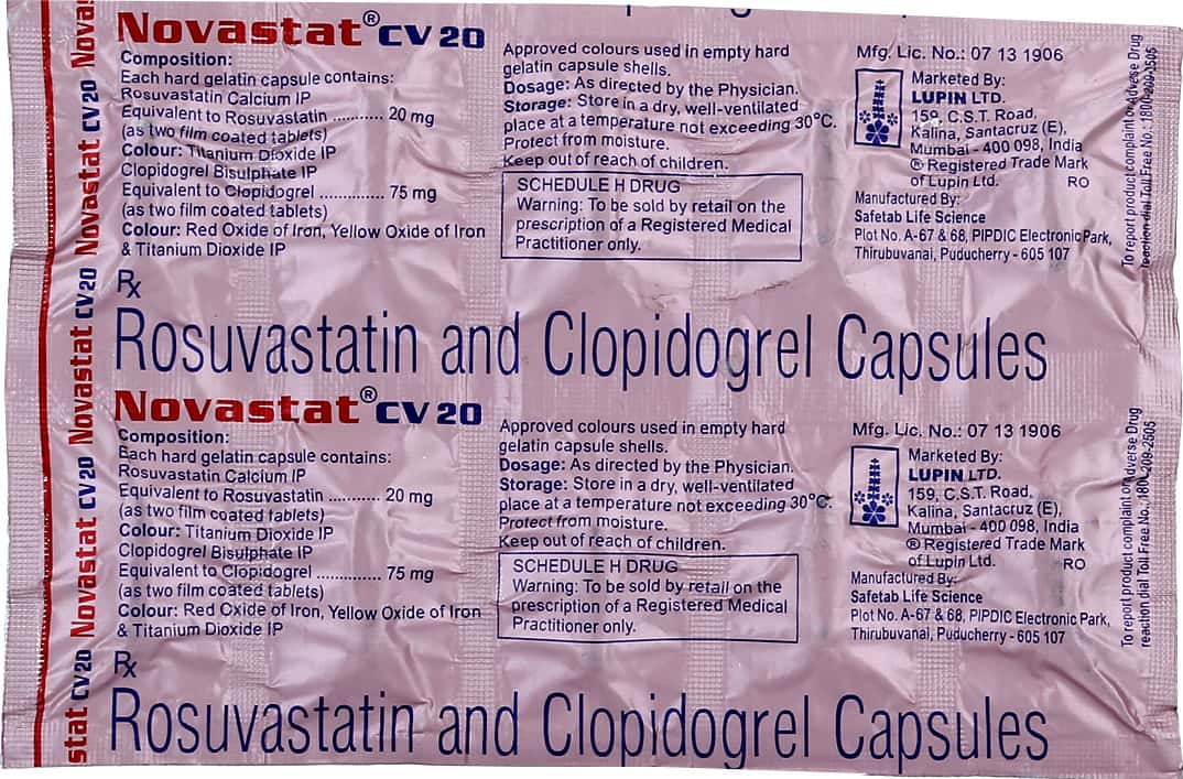 Novastat CV 20 Capsule: Uses, Side Effects, Price, Dosage & More Info ...