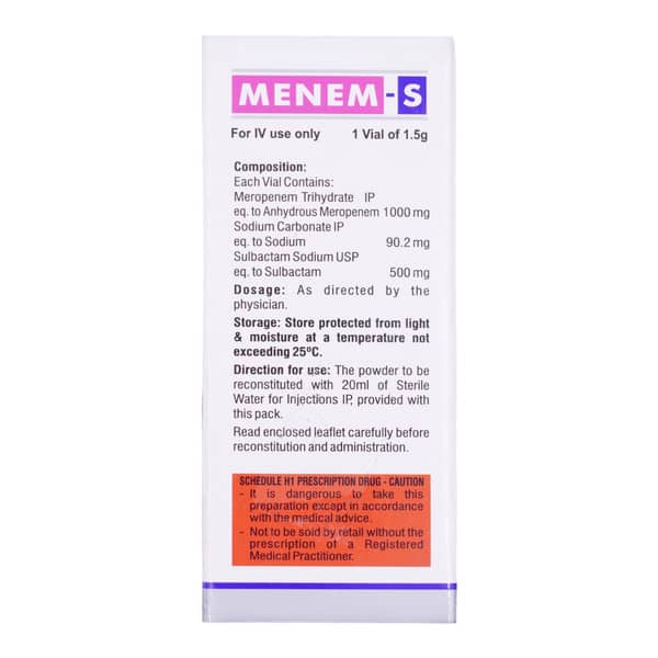 Menem S 1.5Gm Dry Vial Of 1 Powder For Injection