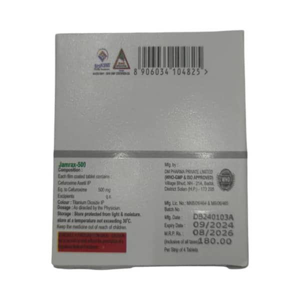 Jamrax 500Mg Strip Of 4 Tablets