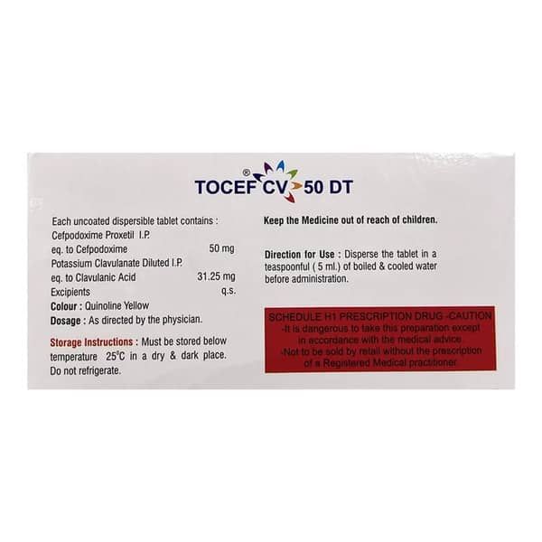 Tocef Cv Dt 50Mg Strip Of 6 Tablets