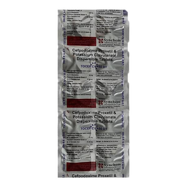 Tocef Cv Dt 50Mg Strip Of 6 Tablets