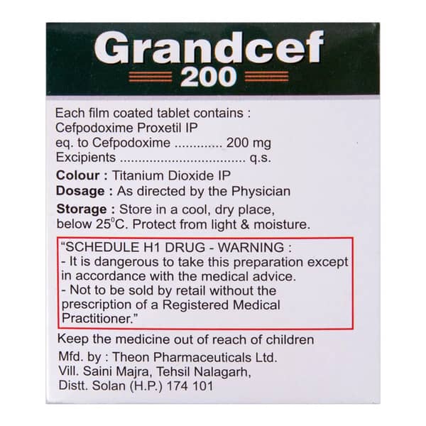 Grandcef 200Mg Strip Of 10 Tablets
