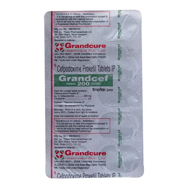 Grandcef 200Mg Strip Of 10 Tablets
