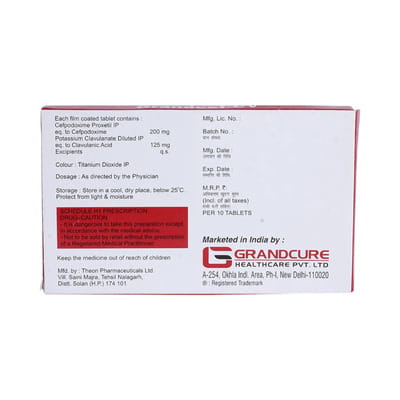 Grandcef Cv Strip Of 10 Tablets