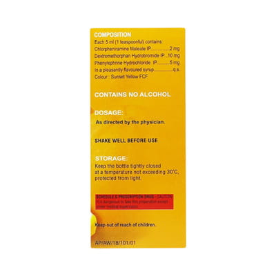 Orange Cs Bottle Of 100ml Cough Syrup