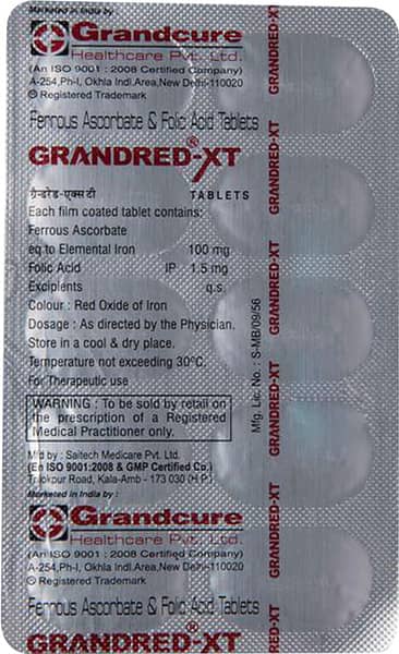 Grandred Xt Strip Of 10 Tablets