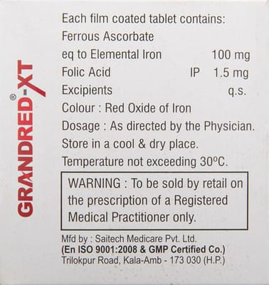 Grandred Xt Strip Of 10 Tablets