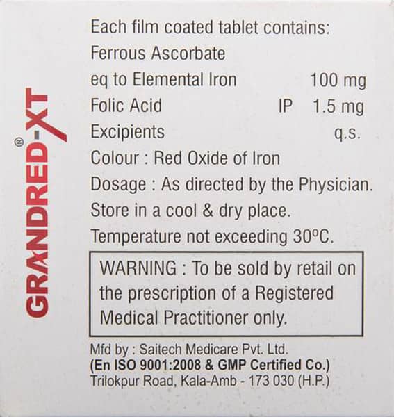 Grandred Xt Strip Of 10 Tablets