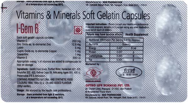 I Gem 6 Strip Of 10 Capsules