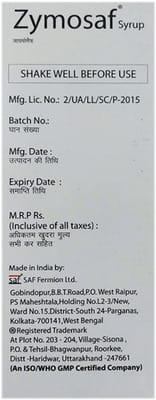 Zymosaf Bottle Of 200ml Syrup