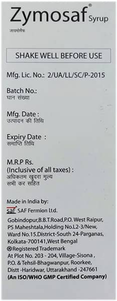 Zymosaf Bottle Of 200ml Syrup