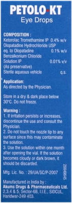 Petolo Kt Bottle Of 5ml Eye Drops