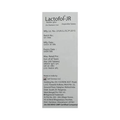 Lactofol Jr Dt Strip Of 10 Tablets