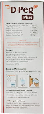 D Peg Plus Pineapple Flavour Sugar Free Bottle Of 200ml Solution