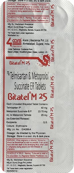 Bitatel M 25mg Strip Of 10 Tablets