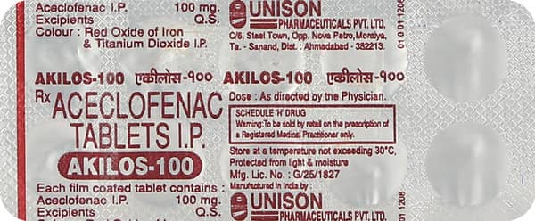 Akilos 100mg Strip Of 10 Tablets
