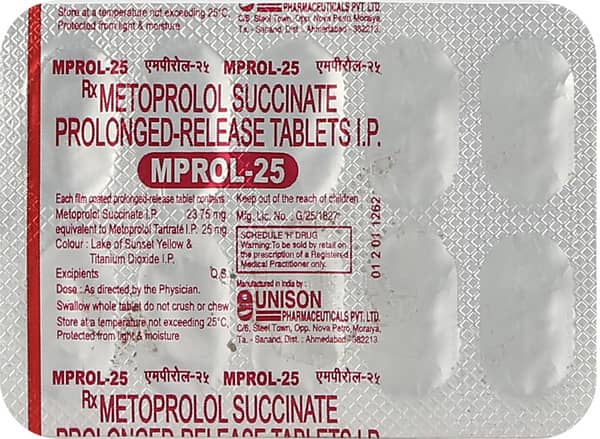 Mprol 25mg Strip Of 10 Tablets
