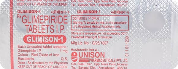 Glimison 1mg Strip Of 10 Tablets