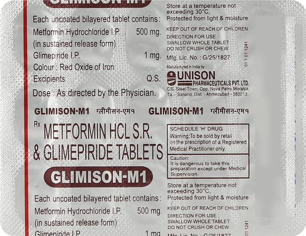 Glimison M 1Mg Strip Of 15 Tablets