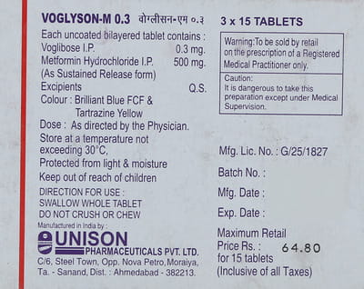 Voglyson M 0.3mg Strip Of 15 Tablets