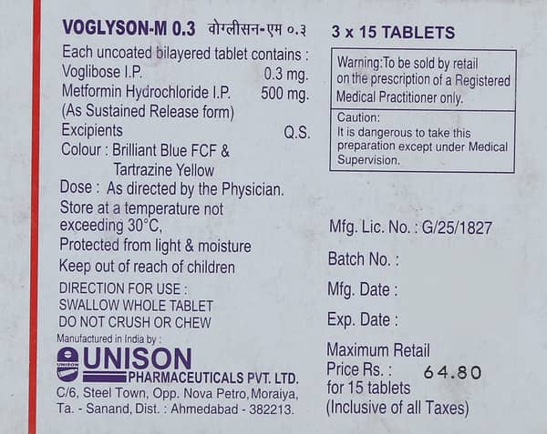 Voglyson M 0.3mg Strip Of 15 Tablets
