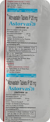 Astorvas 20mg Strip Of 10 Tablets