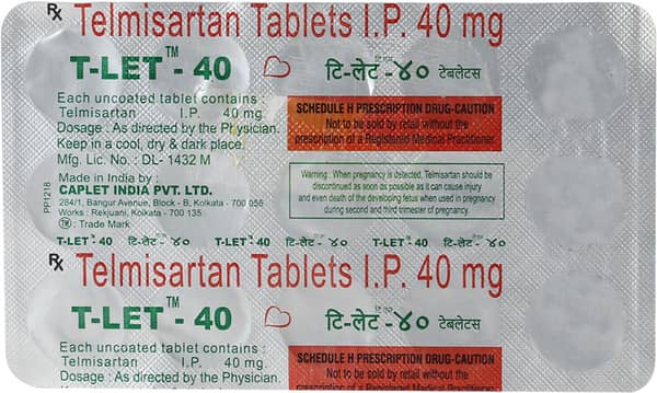 T Let 40mg Strip Of 15 Tablets