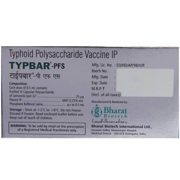 Typbar Pre Filled Syringe Of 0.5Ml Vaccine