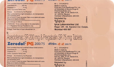 Zerodol Pg 200/75mg Strip Of 10 Tablets
