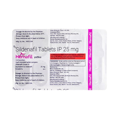 Hernafil 25mg Strip Of 10 Tablets