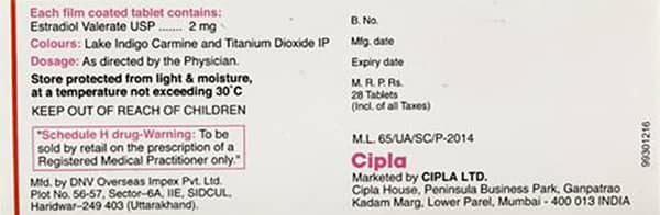 Estova 2Mg Strip Of 28 Tablets