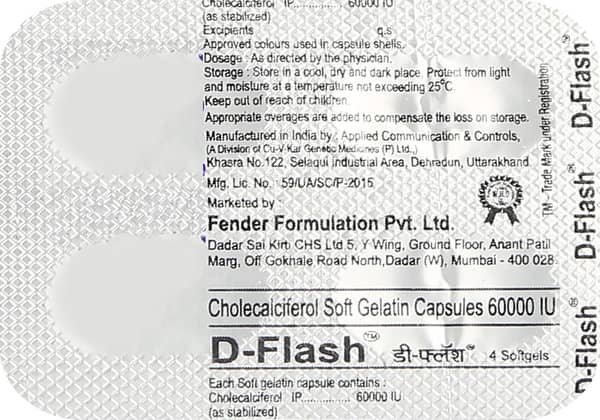 D Flash 60000iu Strip Of 4 Capsules