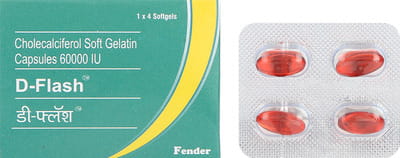 D Flash 60000iu Strip Of 4 Capsules