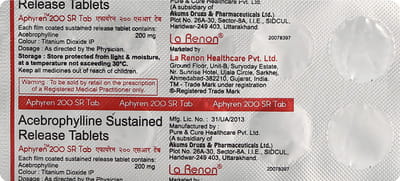 Aphyren Sr 200mg Strip Of 10 Tablets