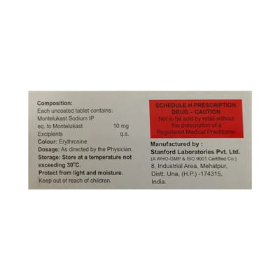 Montegress 10mg Strip Of 10 Tablets