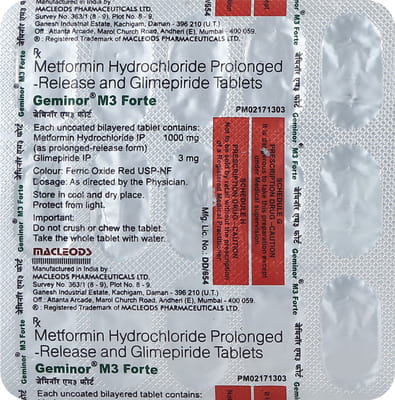 Geminor M 3mg Forte Strip Of 15 Tablets