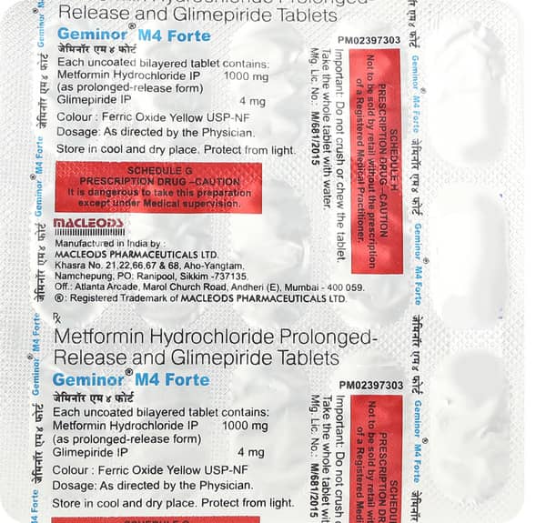 Geminor M4 Forte Strip Of 15 Tablets