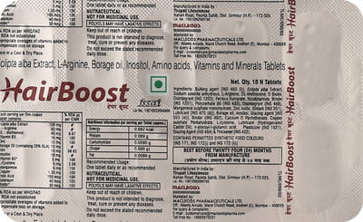Hairboost Strip Of 10 Tablets