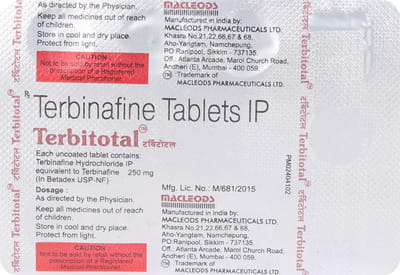 Terbitotal 250 Strip Of 7 Tablets