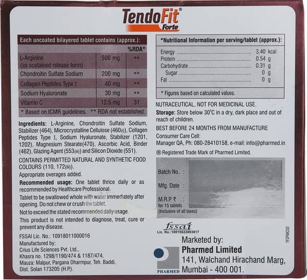 Tendofit Forte Strip Of 15 Tablets