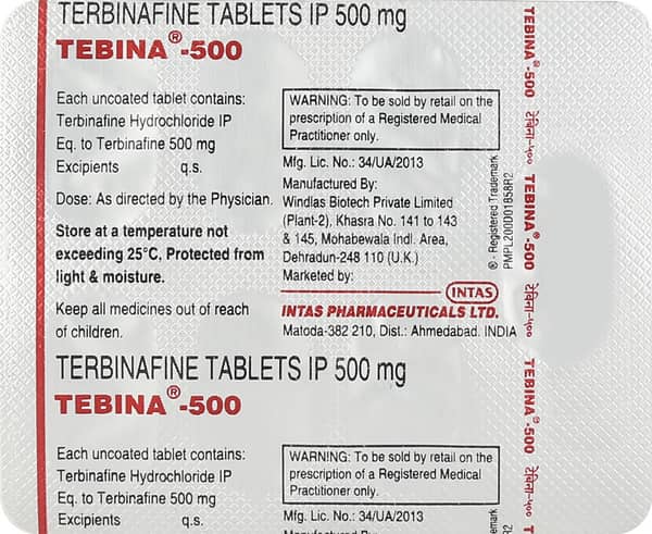 Tebina 500Mg Strip Of 7 Tablets