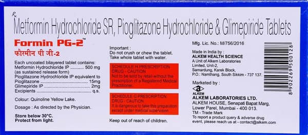 Formin Pg 2mg Strip Of 15 Tablets