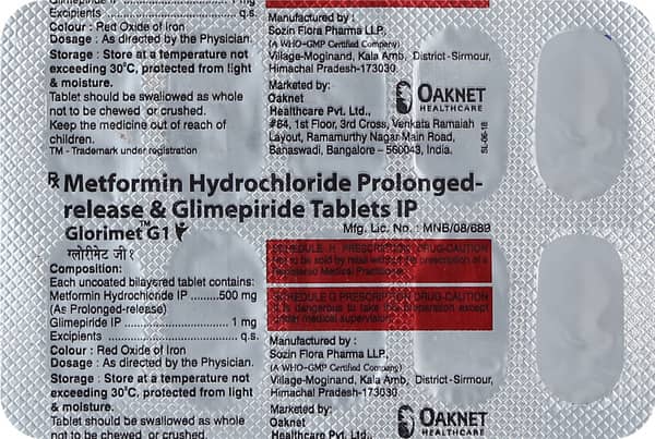 Glorimet G 1mg Strip Of 10 Tablets