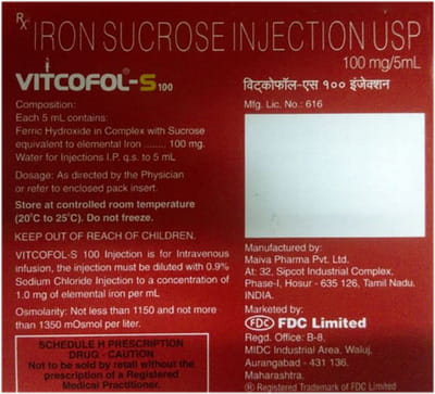 Vitcofol S Ampoule Of 5ml Injection