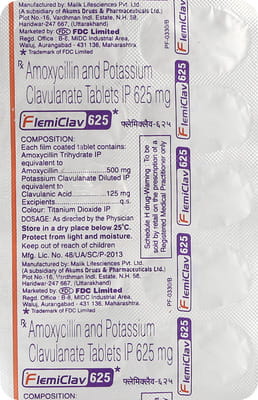 Flemiclav 625 Strip Of 10 Tablets
