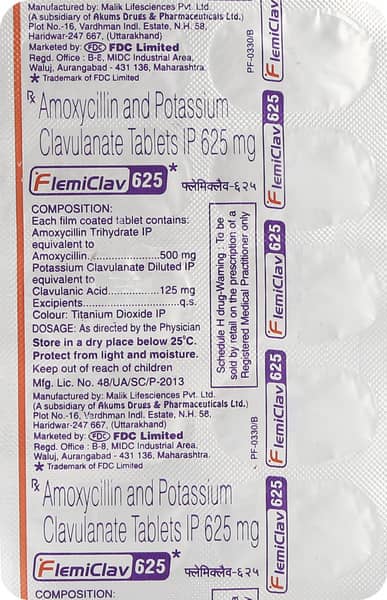 Flemiclav 625 Strip Of 10 Tablets
