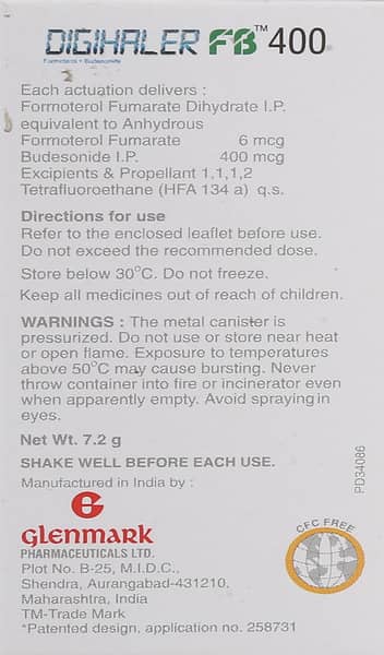 Digihaler Fb 400mcg Box Of 120md Metered Dose Inhaler