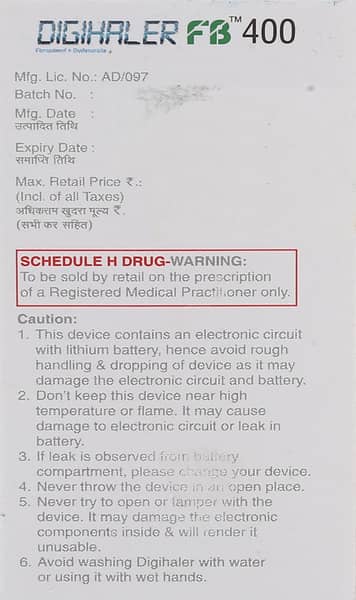 Digihaler Fb 400mcg Box Of 120md Metered Dose Inhaler